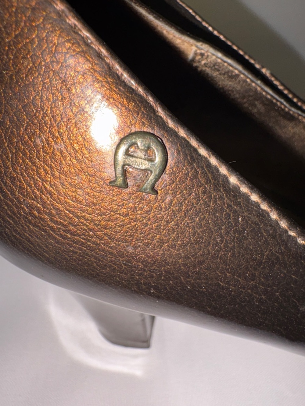Etienne Aigner Haven Bronze Patent Leather Dress Pumps‎ Size 7.5 - Picture 5 of 10